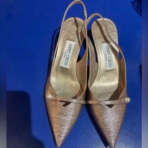 Jimmy Choo Metallic Gold Slingback Heels
